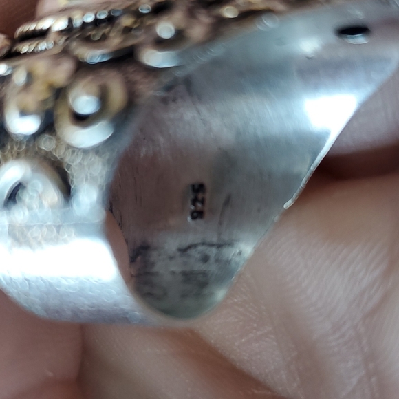 New Lapis Lazuli & Blue Topaz 925 Silver Statement Ring. - Picture 14 of 15